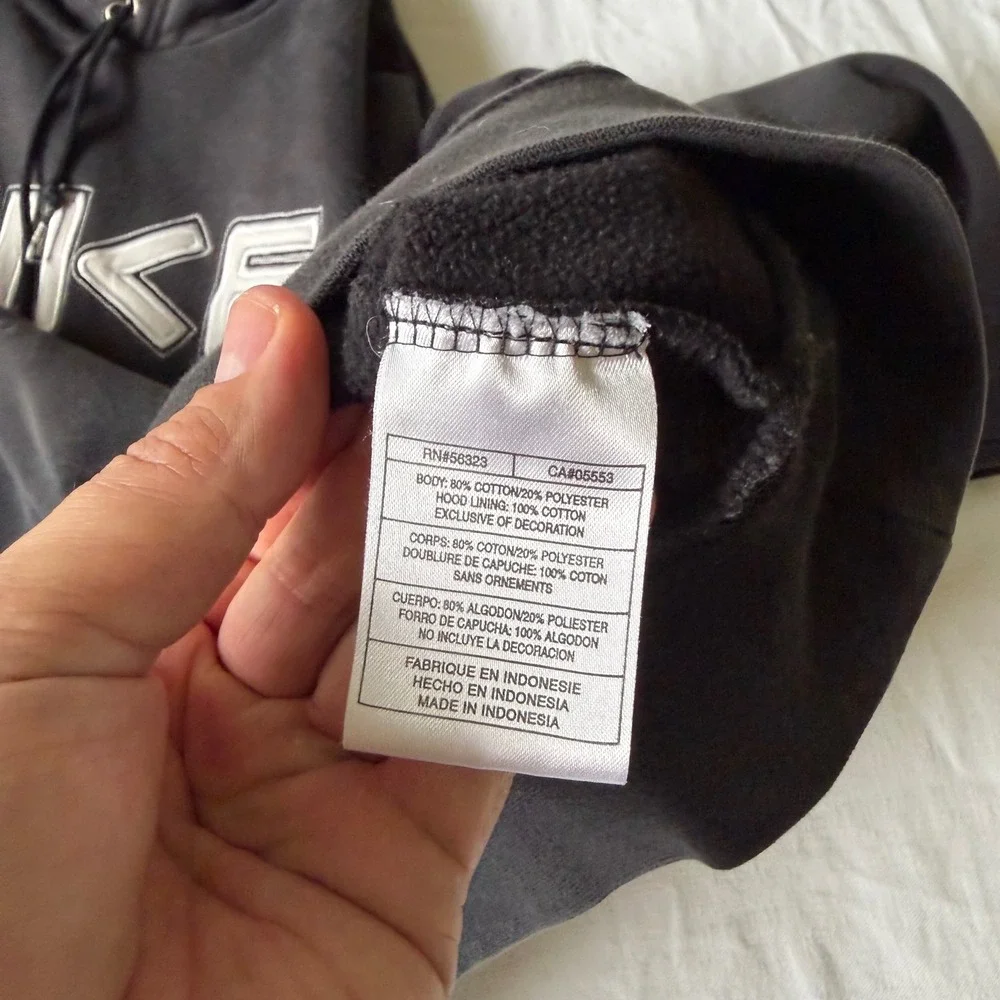 Y2K Nike Spellout Hoodie‎ Black Pullover Lizard Custom Paint Sweatshirt Small